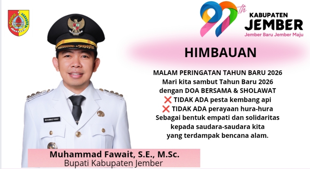 Tanpa Kembang Api, Malam Tahun Baru 2026 di Jember Diisi Doa dan Sholawat