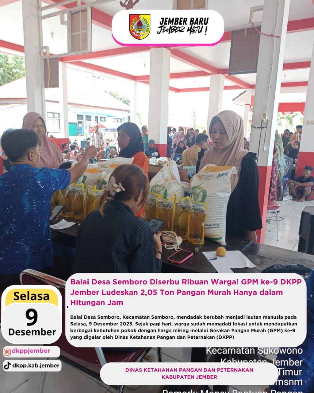 balai-desa-semboro-diserbu-ribuan-warga-gpm-ke-9-dkpp-jember-ludeskan-205-ton-pangan-murah-hanya-dalam-hitungan-jam-20251211